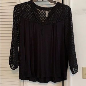 Black V-Neck Blouse